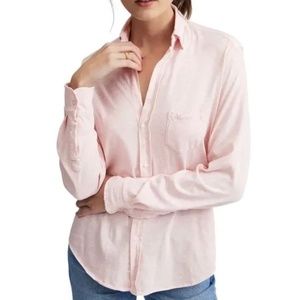 Frank & Eileen Tee Lab Essential Jersey Button Front Shirt Heather Pink K7